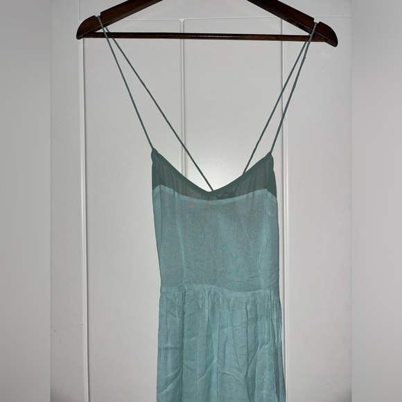 Napean Sea RD Plunging Women S Semi Sheer Feminine Maxi Dress Cocktail Party - Picture 5 of 5